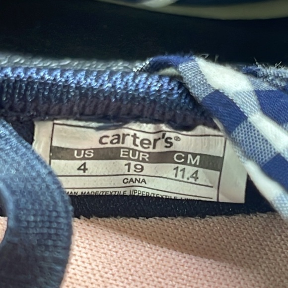 NWT Carter’s Navy Blue Gingham Mary Jane Flats Toddler Girl Size 4 - Picture 6 of 10